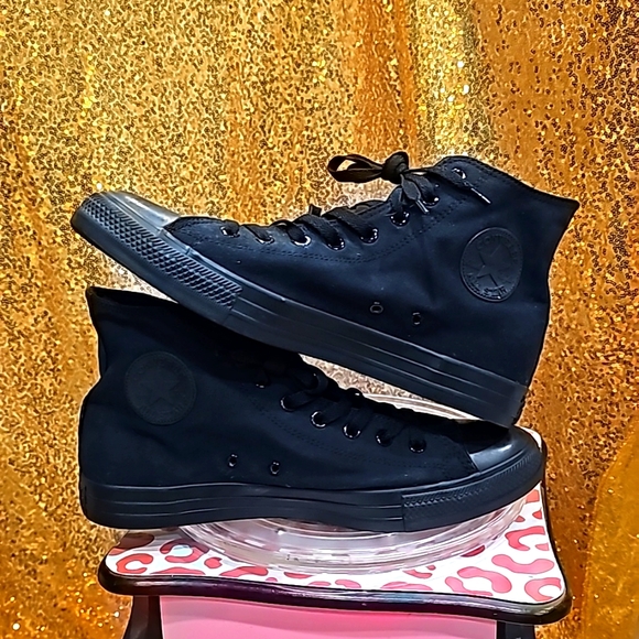 E Size mens 11 Converse All Star Hi Sneakers black monochrome N W/O Tags - Picture 3 of 8